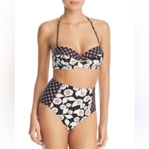 Kate Spade Aliso Beach High Waist 2pc bikini. L top, M bottom. Blk/wht print